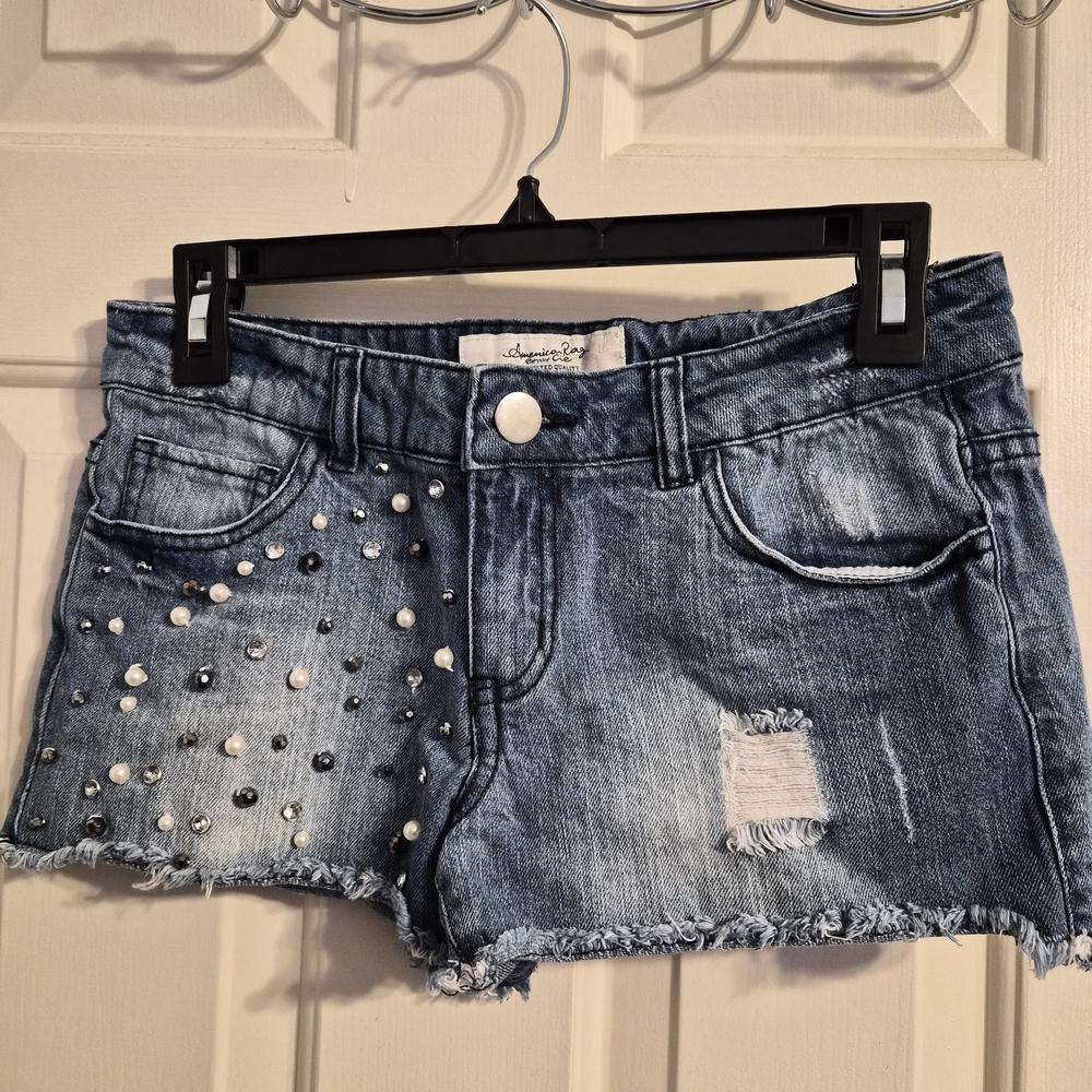 American Rag Blue Studded Jean Shorts
